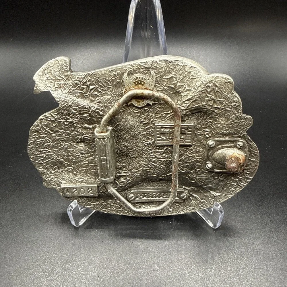Vintage 1994 Fire Fighter Belt Buckle - Great American Buckle Co - Solid Pewter